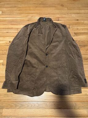 XXL 54” Target x Houston white brown velvet blazer center vent